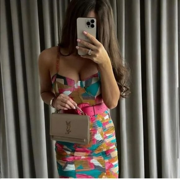 ZARA Chain Strap Print Dress - Picture 11 of 14